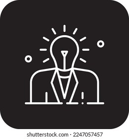 Creative Business people icons with black filled line style