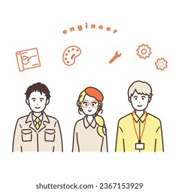 Creative business person icon illustration set. vector.