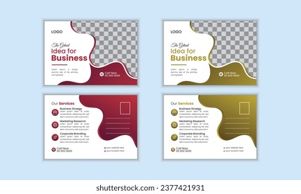 Creative business postcard design template. EPS file.