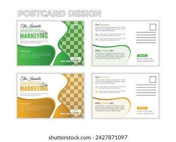 Plantilla de diseño de postal de negocios creativa con estilo único.