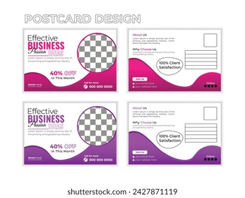 Creative business postcard design template with unique style.