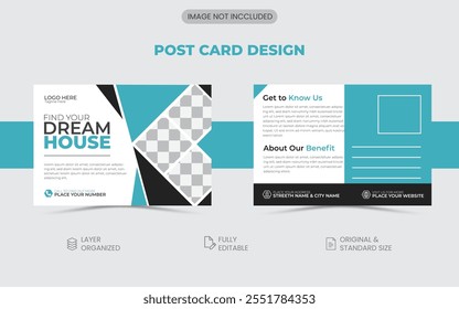 Modelo de design de cartão postal empresarial criativo.