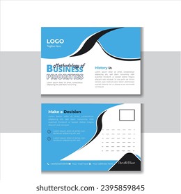 Creative business postcard template. amazing and modern postcard design, stylish corporate postcard design layout vector.