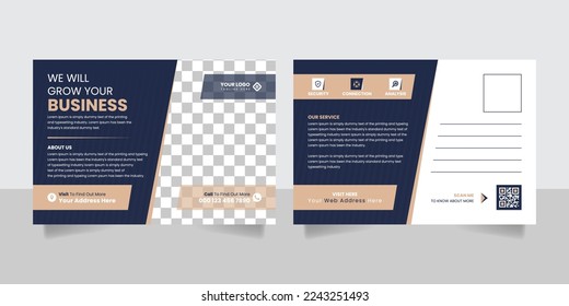 Creative business postcard template design vector