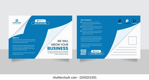 Creative business postcard template design vector
