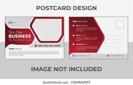 Creative business postcard template. Modern business postcard design .
