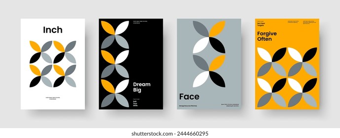 Kreatives Design für Geschäftspräsentationen. Isolierte Flyer-Vorlage. Geometrisches Banner-Layout. Buchumschlag. Bericht. Hintergrund. Broschüre. Poster. Katalog. Broschüre. Handzettel Notebook. Merkblatt. Portfolio