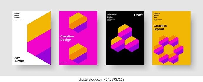 Diseño de presentación de negocios creativos. Diseño de portada de libro moderno. Plantilla de volante aislada. Anuncio. Informe. Cartel. Folleto. Antecedentes. Handbill. Cuaderno. Diario. Revista. Folleto. Prospecto