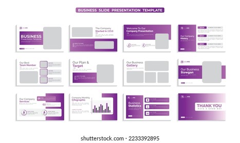 Creative business presentation slide template design set