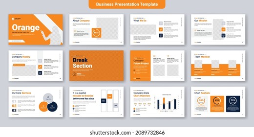 Creative business presentation slides template design. Use for modern presentation background, brochure design, web slider, landing page, annual report, company profile
