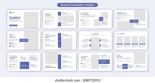 Creative business presentation slides template design. Use for modern presentation background, brochure design, web slider, landing page, annual report, company profile
