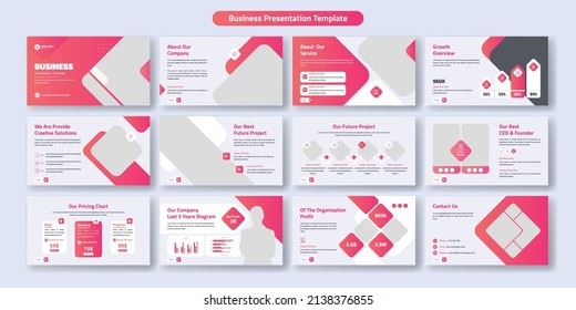 Creative Business Presentation Slides Template Design. Use For Modern Presentation Background, Brochure Design, Website Slider, Landing Page, Annual Report, Company Profile