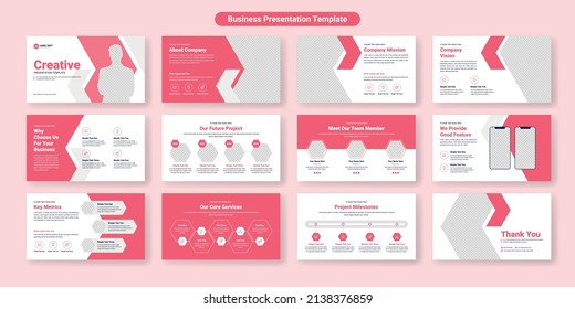 Creative business presentation slides template design. Use for modern presentation background, brochure design, website slider, landing page, annual report, company profile