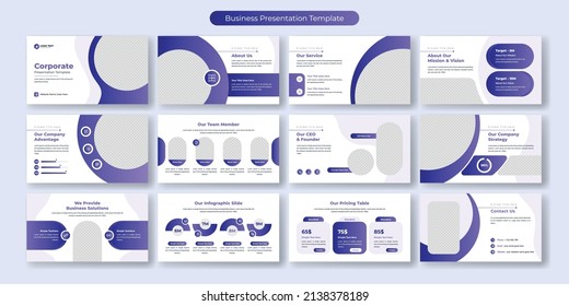 Creative Business Presentation Slides Template Design. Use For Modern Presentation Background, Brochure Design, Website Slider, Landing Page, Annual Report, Company Profile