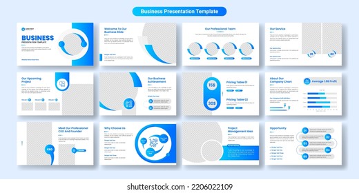 Creative business presentation slides template design. Use for modern presentation background, brochure design, website slider, landing page, annual report, company profile