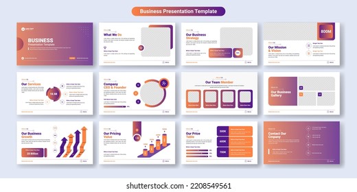 Creative business presentation slides template design. Use for modern presentation background, brochure design, website slider, landing page, annual report, company profile