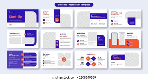 Creative business presentation slides template design. Use for modern presentation background, brochure design, website slider, landing page, annual report, company profile