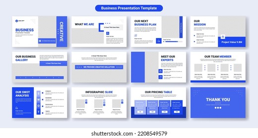 Creative business presentation slides template design. Use for modern presentation background, brochure design, website slider, landing page, annual report, company profile