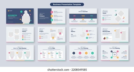 Creative business presentation slides template design. Use for modern presentation background, brochure design, website slider, landing page, annual report, company profile