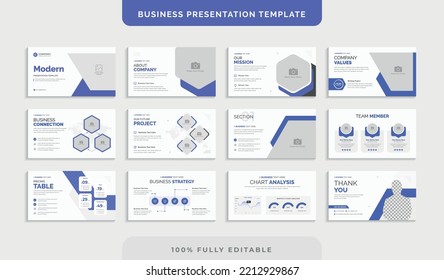 Creative business presentation slides template design set