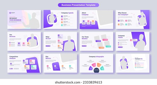 Creative business presentation slides template design. Use for modern presentation background, brochure design, website slider, landing page, annual report, company profile