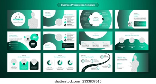 Kreative Geschäftspräsentation Folien Vorlagendesign. Verwendung für moderne Präsentationshhintergründe, Broschüren, Website-Slider, Landing-Page, Geschäftsbericht, Firmenprofil