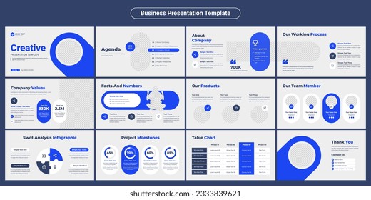 Creative business presentation slides template design. Use for modern presentation background, brochure design, website slider, landing page, annual report, company profile