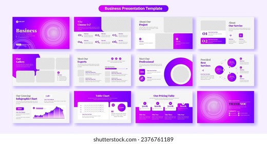 Kreative Geschäftspräsentation Folien Vorlagendesign. Verwendung für moderne Präsentationshhintergründe, Broschüren, Website-Slider, Landing-Page, Geschäftsbericht, Firmenprofil