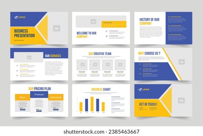 Creative business presentation slides template design.