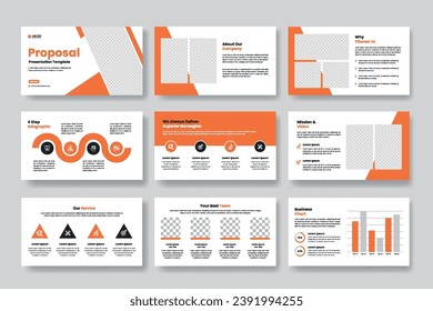 Creative business presentation slides template. Use for modern keynote presentation background, brochure layout, website slider, annual report, company profile, timeline infographics diagram