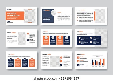 Creative business presentation slides template design. Use for modern keynote presentation background, brochure design, website slider, landing page, annual report, company profile