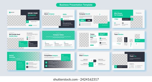 Creative business presentation slides template design. Use for modern presentation background, brochure design, website slider, landing page, annual report, company profile