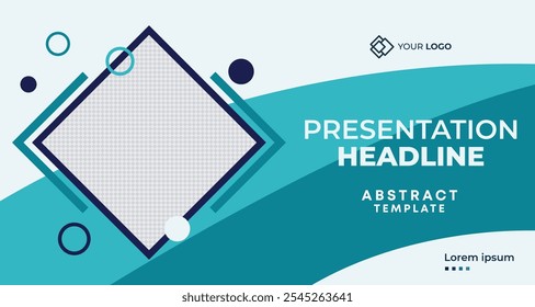 Creative Business Presentation Slides Template. Modern Company Profile Brochure Cover Design. Geometric Annual Report, Conference Event Invitation Template, for Flyer, Website Slider, Landing Page