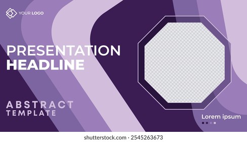 Creative Business Presentation Slides Template. Modern Company Profile Brochure Cover Design. Geometric Annual Report, Conference Event Invitation Template, for Flyer, Website Slider, Landing Page