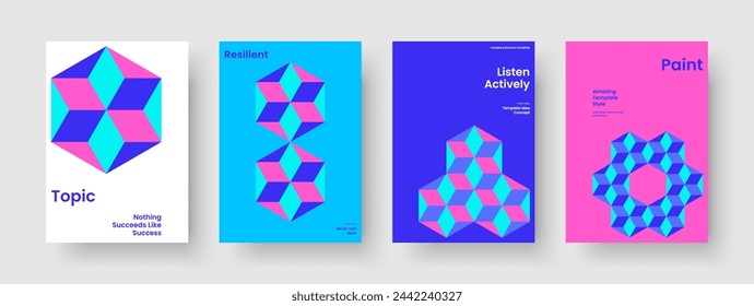 Plantilla de presentación empresarial creativa. Diseño geométrico de la cubierta del libro. Diseño de folleto aislado. Folleto. Antecedentes. Cartel. Informe. Pancarta. Prospecto. Boletín informativo. Identidad de marca. Publicidad. Catálogo
