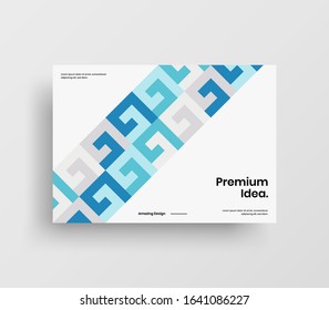Creative business presentation vector A4 horizontal orientation front page mock up. Modern corporate report cover abstract geometric illustration design layout. Company identity brochure template.