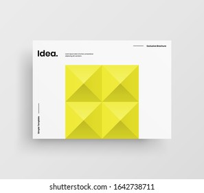 Creative business presentation vector A4 horizontal orientation front page mock up. Modern corporate report cover abstract geometric illustration design layout. Company identity brochure template.