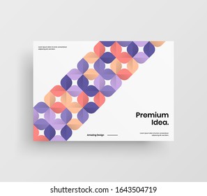 Creative business presentation vector A4 horizontal orientation front page mock up. Modern corporate report cover abstract geometric illustration design layout. Company identity brochure template.