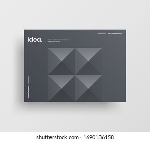 Creative business presentation vector A4 horizontal orientation front page mock up. Modern corporate report cover abstract geometric illustration design layout. Company identity brochure template.