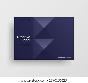 Creative business presentation vector A4 horizontal orientation front page mock up. Modern corporate report cover abstract geometric illustration design layout. Company identity brochure template.