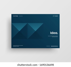 Creative business presentation vector A4 horizontal orientation front page mock up. Modern corporate report cover abstract geometric illustration design layout. Company identity brochure template.