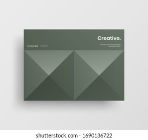 Creative business presentation vector A4 horizontal orientation front page mock up. Modern corporate report cover abstract geometric illustration design layout. Company identity brochure template.