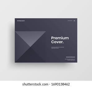 Creative business presentation vector A4 horizontal orientation front page mock up. Modern corporate report cover abstract geometric illustration design layout. Company identity brochure template.