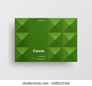 Creative business presentation vector A4 horizontal orientation front page mock up. Modern corporate report cover abstract geometric illustration design layout. Company identity brochure template.