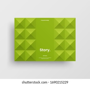 Creative business presentation vector A4 horizontal orientation front page mock up. Modern corporate report cover abstract geometric illustration design layout. Company identity brochure template.