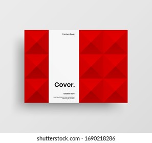 Creative business presentation vector A4 horizontal orientation front page mock up. Modern corporate report cover abstract geometric illustration design layout. Company identity brochure template.