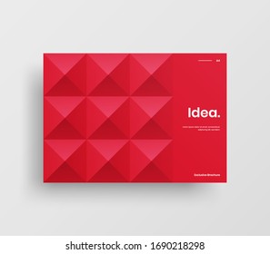 Creative business presentation vector A4 horizontal orientation front page mock up. Modern corporate report cover abstract geometric illustration design layout. Company identity brochure template.