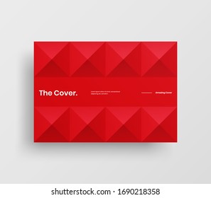 Creative business presentation vector A4 horizontal orientation front page mock up. Modern corporate report cover abstract geometric illustration design layout. Company identity brochure template.