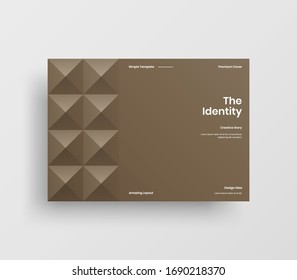 Creative business presentation vector A4 horizontal orientation front page mock up. Modern corporate report cover abstract geometric illustration design layout. Company identity brochure template.