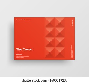 Creative business presentation vector A4 horizontal orientation front page mock up. Modern corporate report cover abstract geometric illustration design layout. Company identity brochure template.